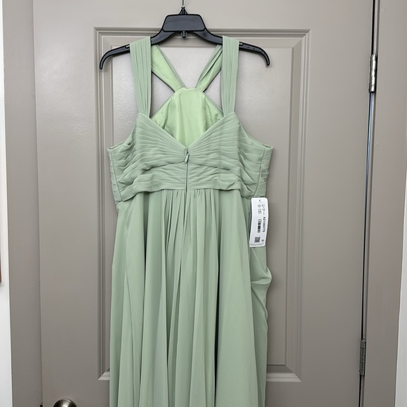 Dusty sage Azazie floor length gown - Picture 8 of 9